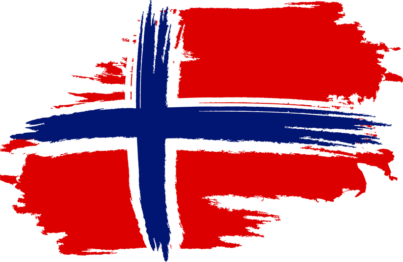 Flag of Norway. Brush painted Flag of Norway.